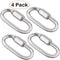 4 Pack Stainless Steel Oval Locking Carabiner Quick Link Chain Connector